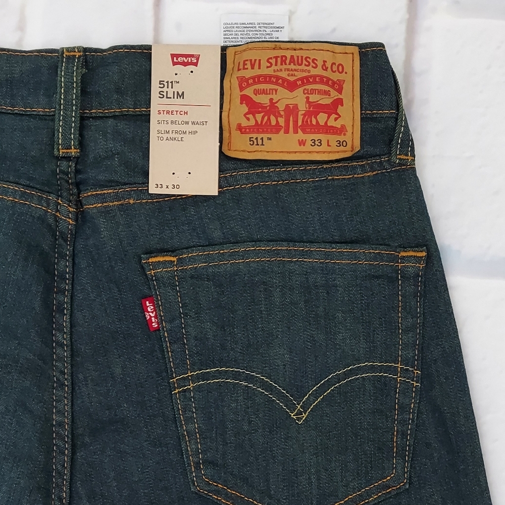 New Levi's jeans petroleum color size 33x30 Slim 511 - Picture 4 of 5